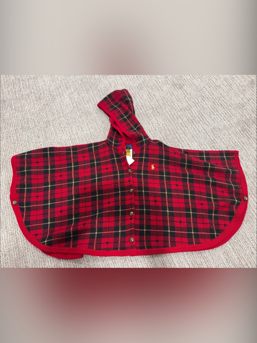 Polo by Ralph Lauren Red Plaid Hooded Kids Cape